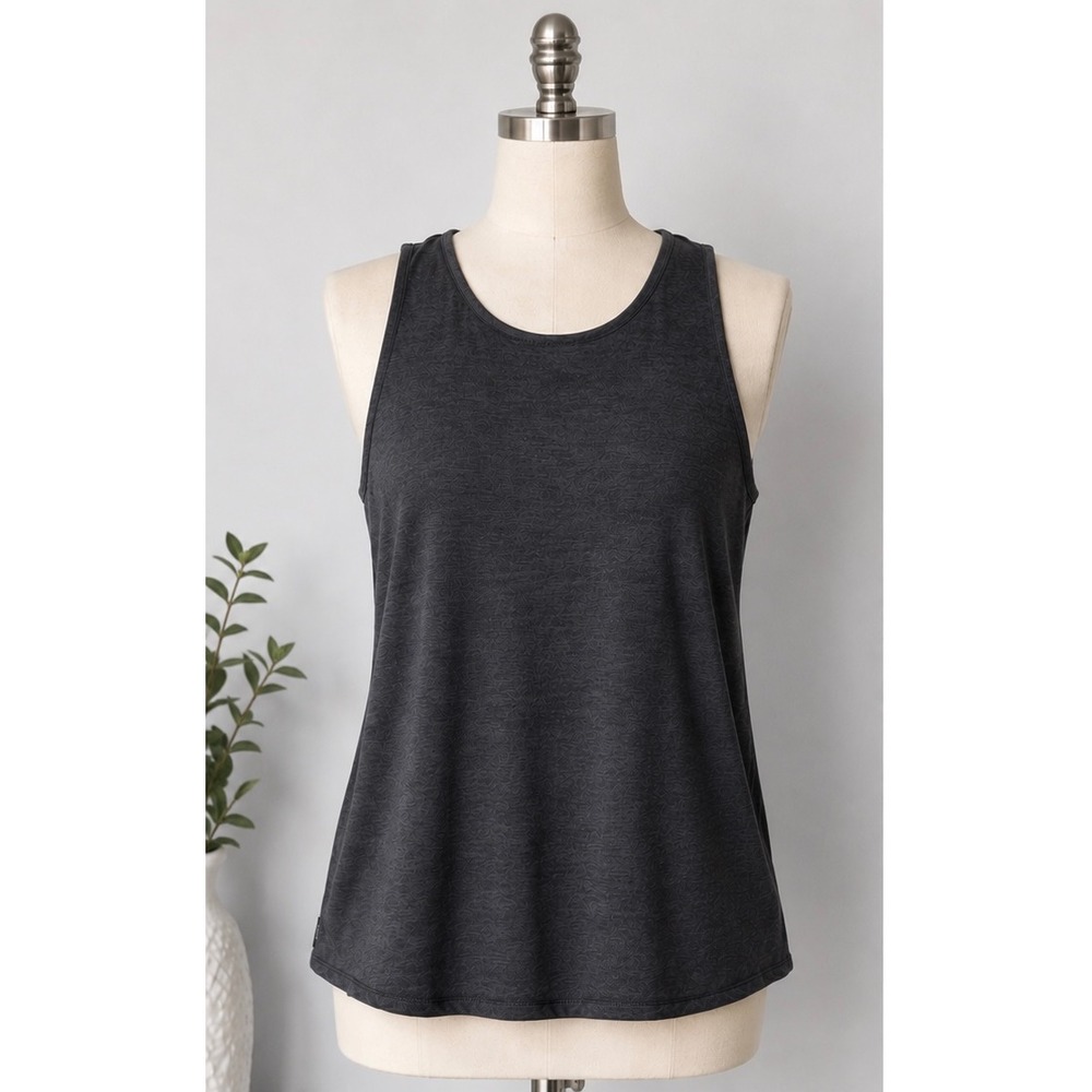 Yogalicious Womens XS Charcoal Grey Open Tulip Back Tie Gym Yoga Tank Top‎